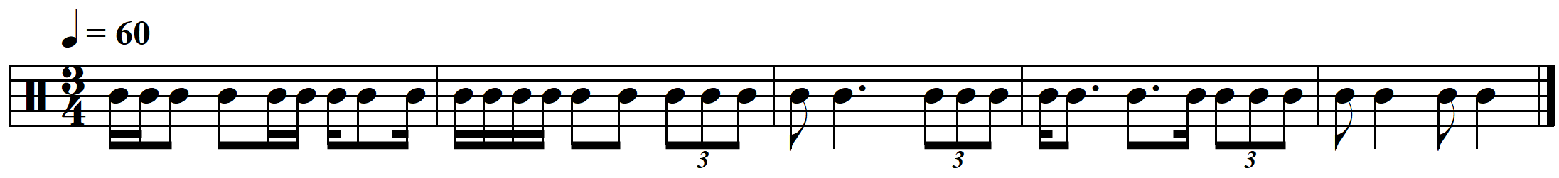 rhythmic dictation simple meter advanced example 2